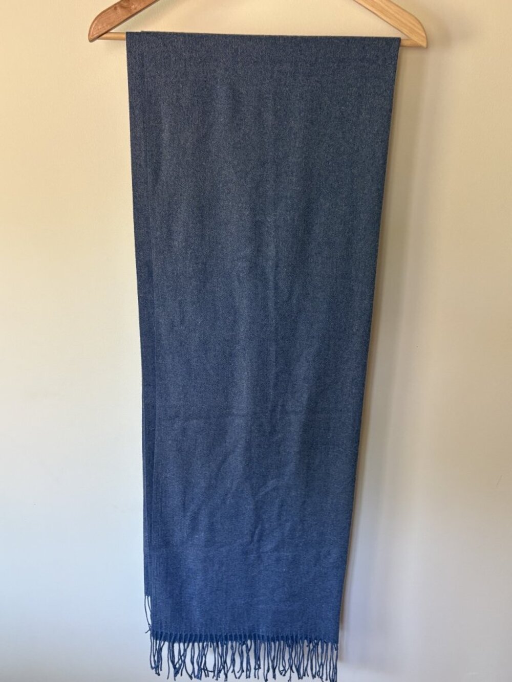 Vimate Heather Blue Cashmere and Cotton Pashmina Shawl